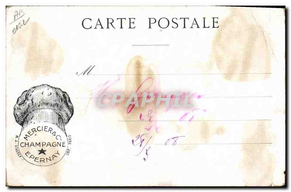 CPA Folklore Vin Vendange Champagne Luxembourg Culture de l'osier servant a faire les paniers a champagne appartenant a la maison Mercier & Cie  — Rückseite
