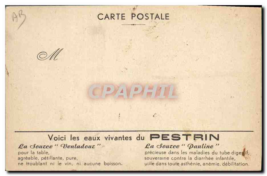 CPA Publicite Petrin Source Ventadour Pauline — Verso