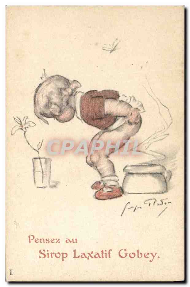 CPA Publicite Enfant Sirop Laxatif Gobey