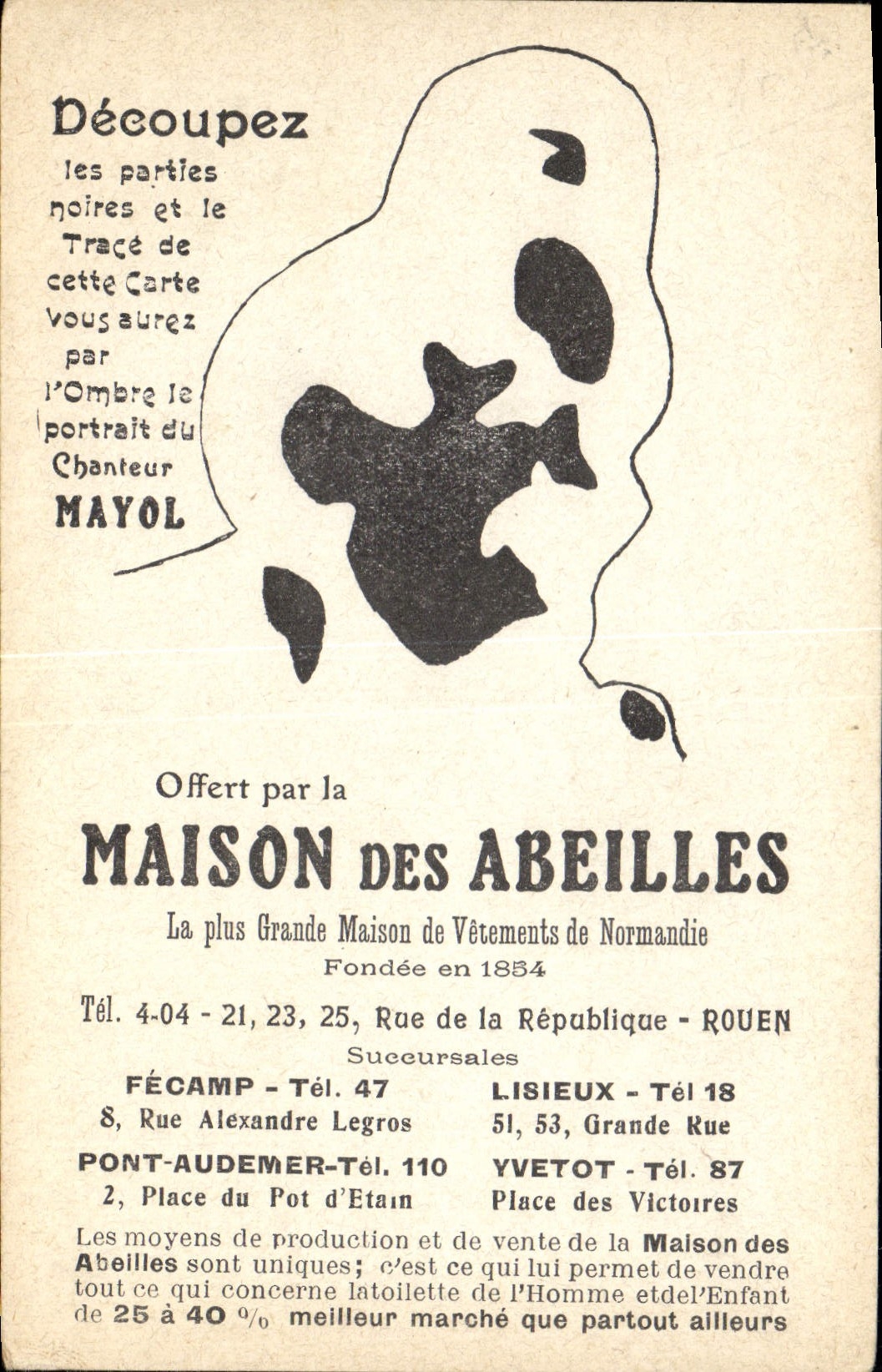 CPA Publicite Maison des Abeilles Fecamp Pont Audemer Lisieux Yvetot