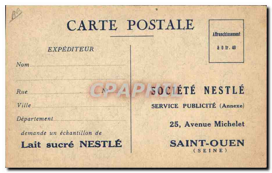 CPA Publicite Le bebe Nestle fait l'admiration de tous Police Policier — Verso