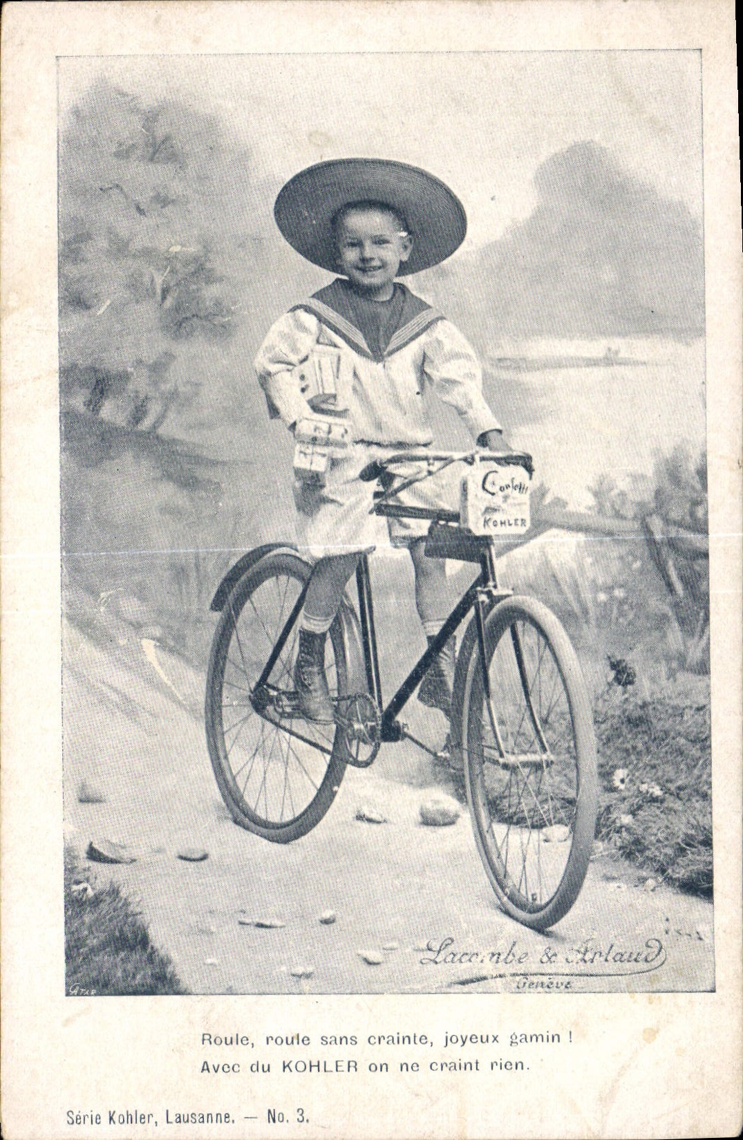 CPA Publicite Kohler Velo Cycle Enfant 