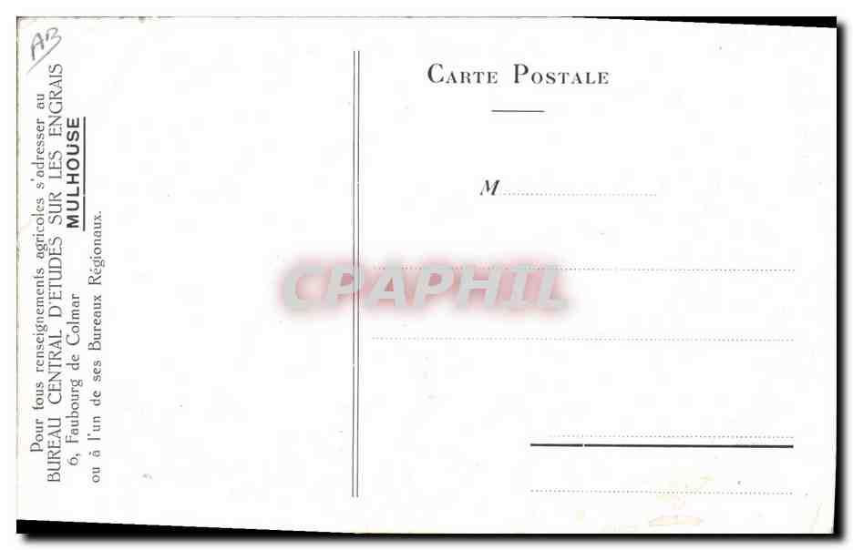CPA Publicite Engrais Mulhouse Potasse — Reverso