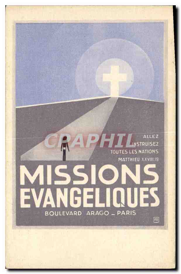 CPA Publicite Societe des Missions Evangeliques Boulevard Arago Paris