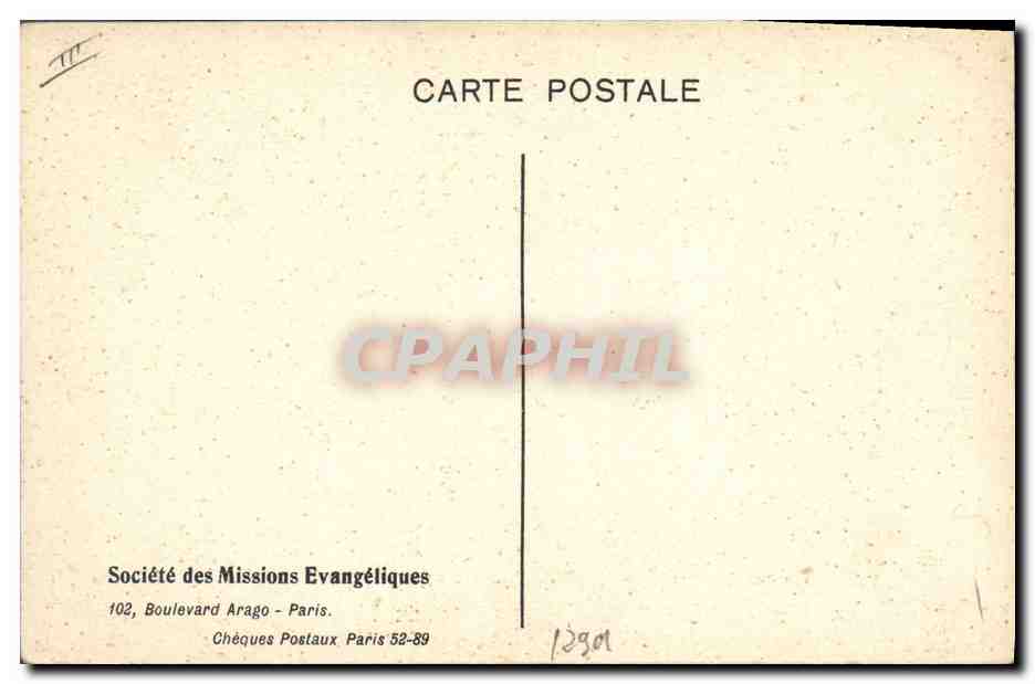 CPA Publicite Societe des Missions Evangeliques Boulevard Arago Paris — Rückseite