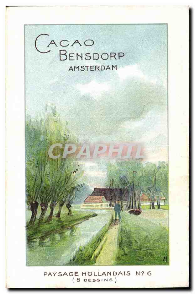 CPA Publicite Cacao Bensdorp Paysage Hollandais 