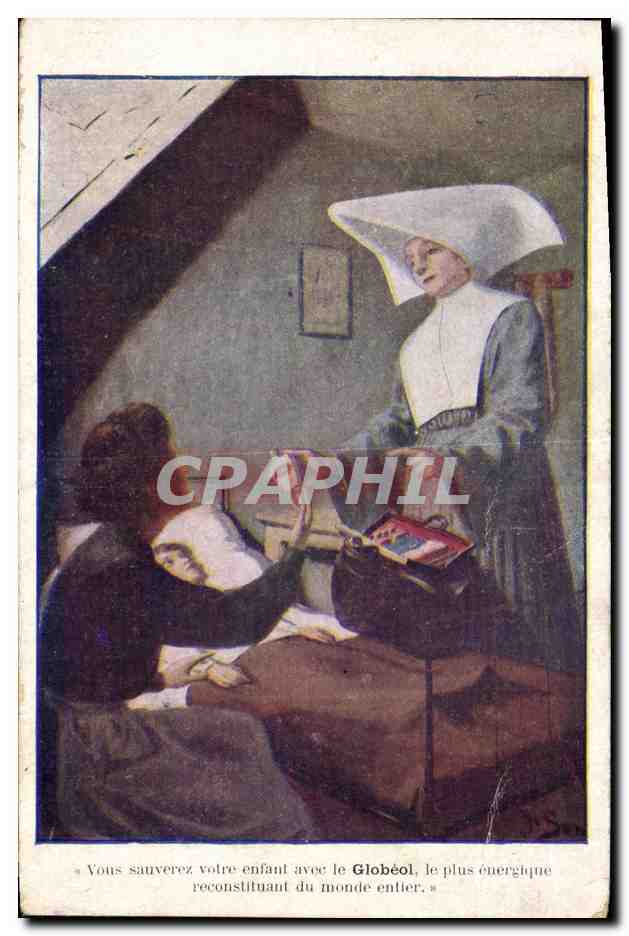 CPA Publicite Globeol Infirmiere Religieuse