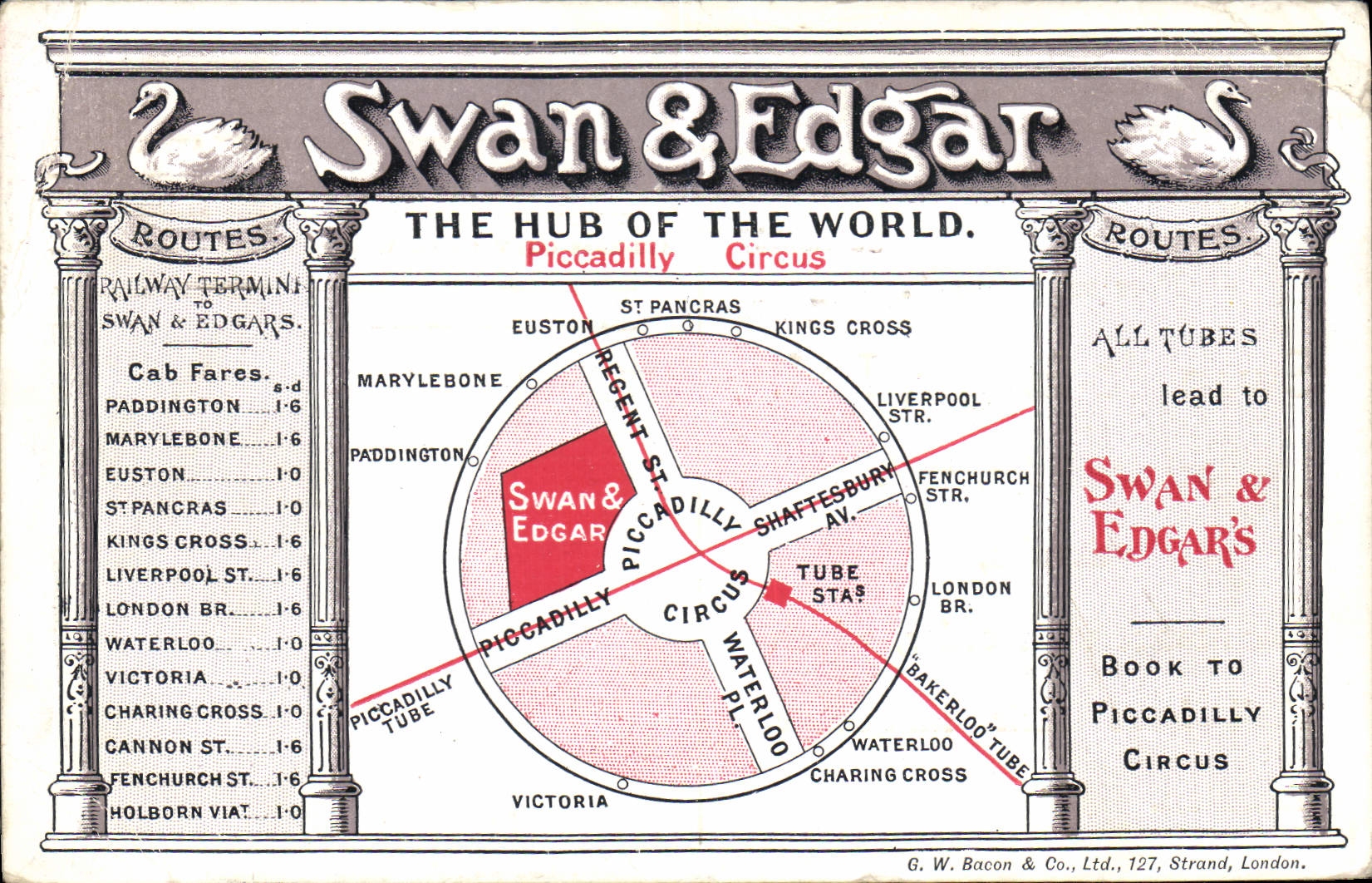 CPA Publicite Swan & Edgar Cygne Piccadilly Circus London Londres 