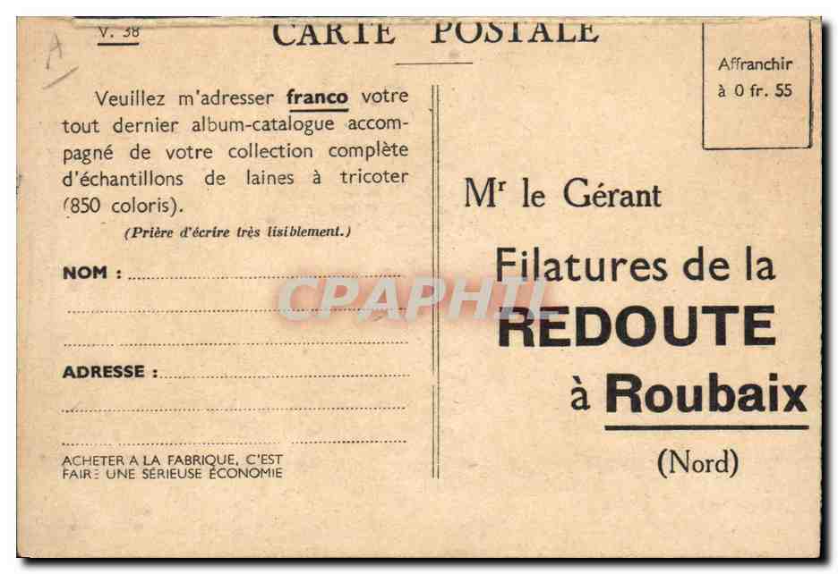CPA Publicite Cecile Sorel dans les gorges de la Cliffa pres d'Alger Algerie Laines de la Redoute Moutons — Verso