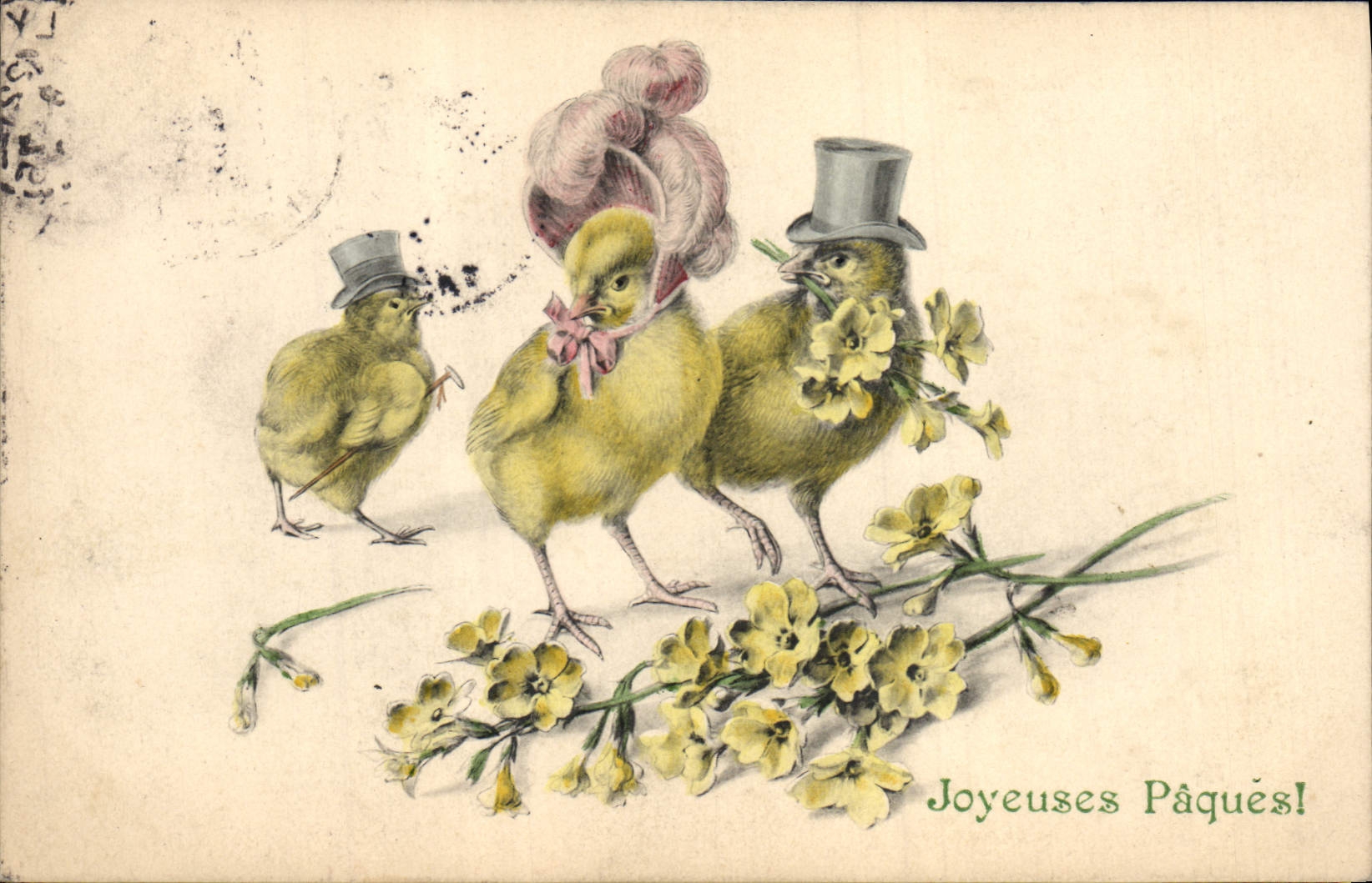 CPA Fantaisie Illustrateur Poussins Paques 