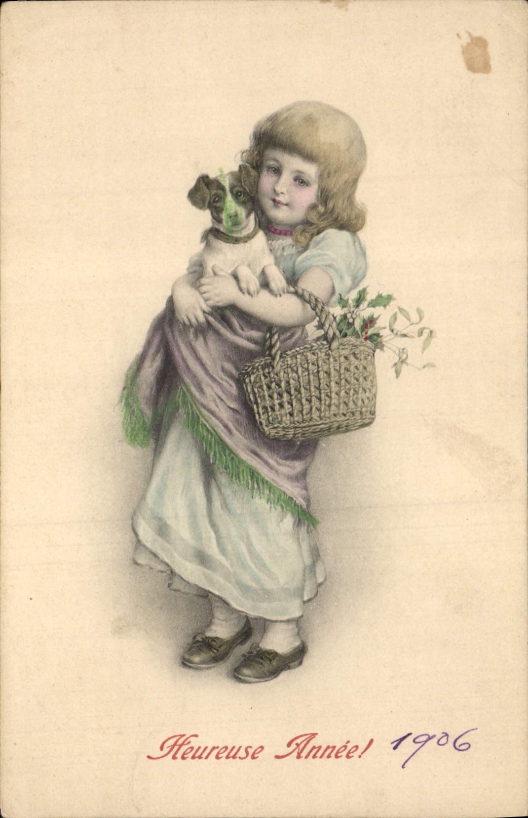 CPA Fantaisie Illustrateur Enfant Chien 