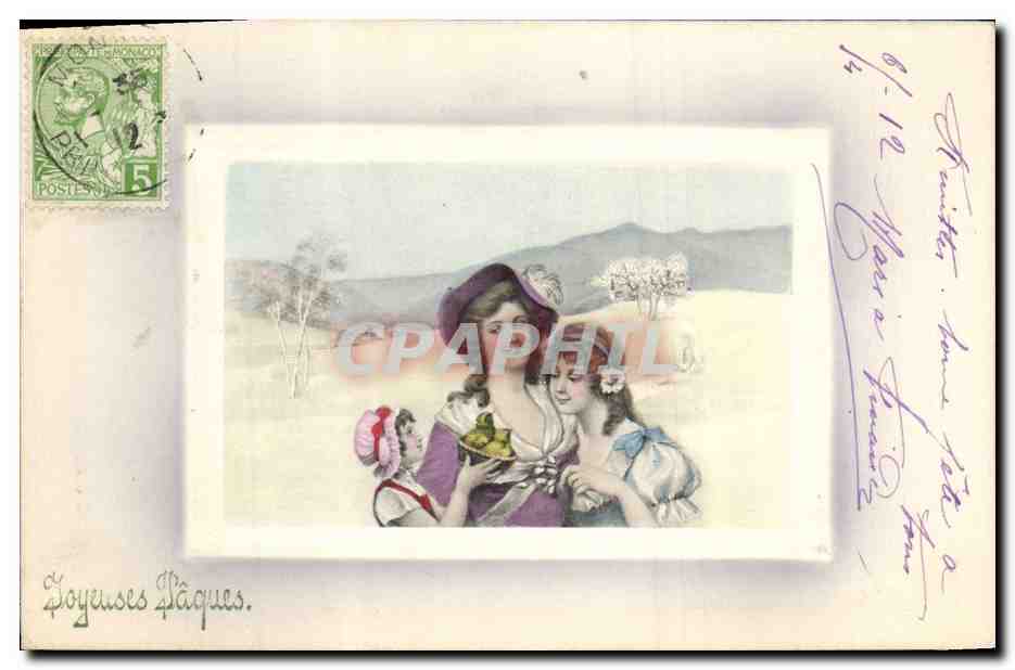 CPA Fantaisie Illustrateur Femme Enfant