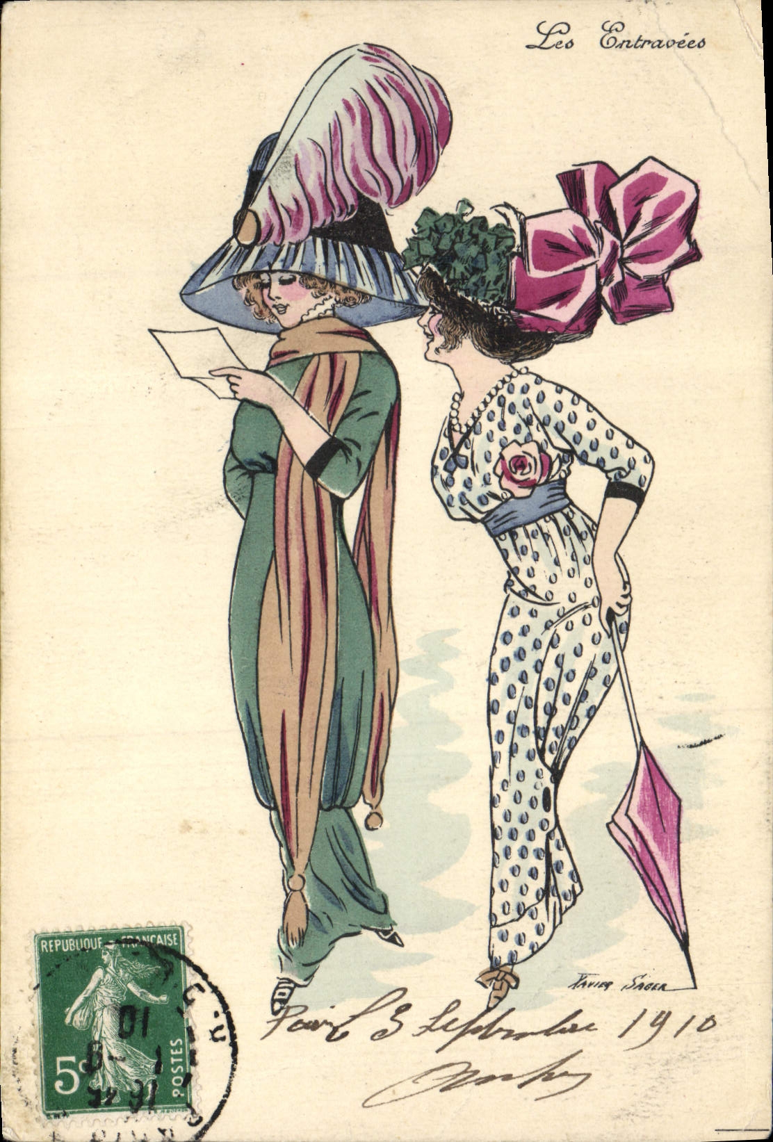 CPA Fantaisie Illustrateur Xavier Sager Femmes Les entravees 