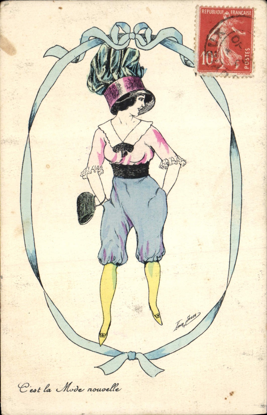 CPA Fantaisie Illustrateur Xavier Sager Femme C'est la mode nouvelle