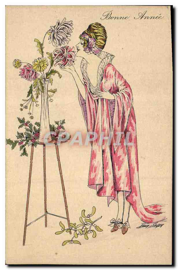 CPA Fantaisie Illustrateur Xavier Sager Femme Bonen annee