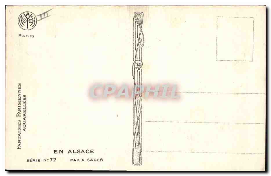 CPA Fantaisie Illustrateur Xavier Sager Femme Le manteau de gloire Drapeau France — Rückseite