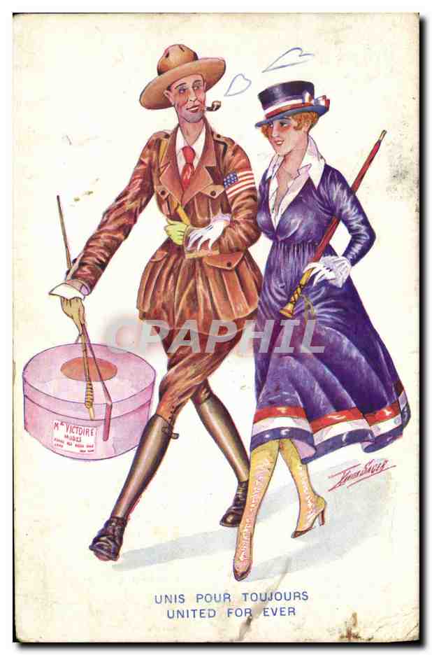 CPA Fantaisie Illustrateur Xavier Sager Femme Unis pour toujours Militaria