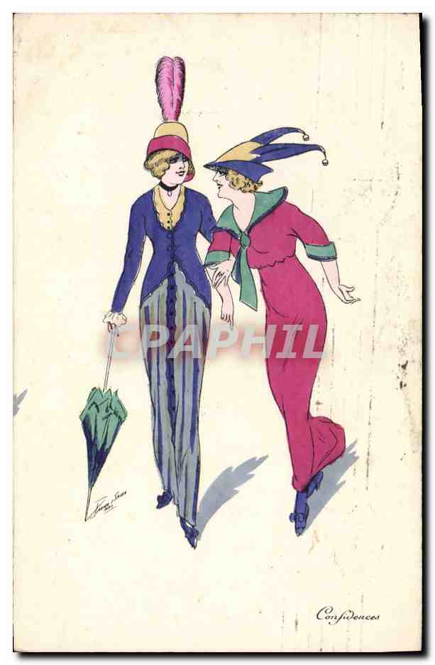 CPA Fantaisie Illustrateur Xavier Sager Femmes Confidences 