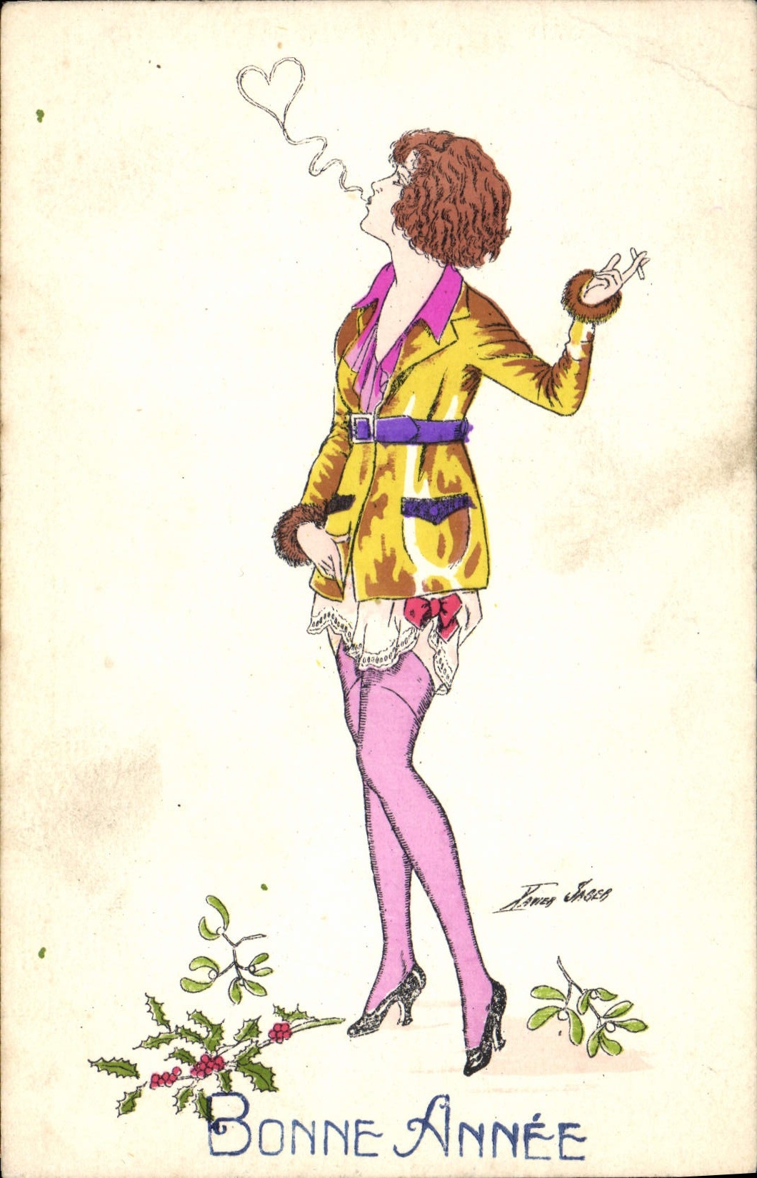 CPA Fantaisie Illustrateur Xavier Sager Femme Bonne annee