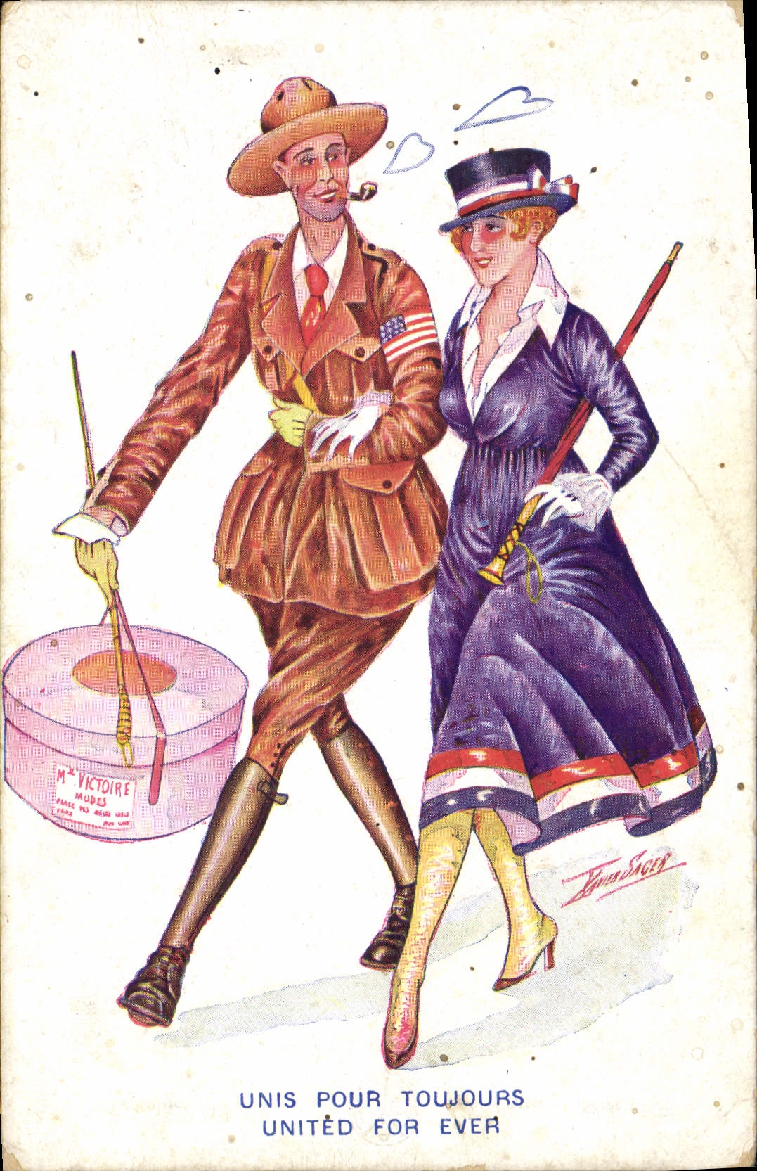 CPA Fantaisie Illustrateur Xavier Sager Femme Unis pour toujours 