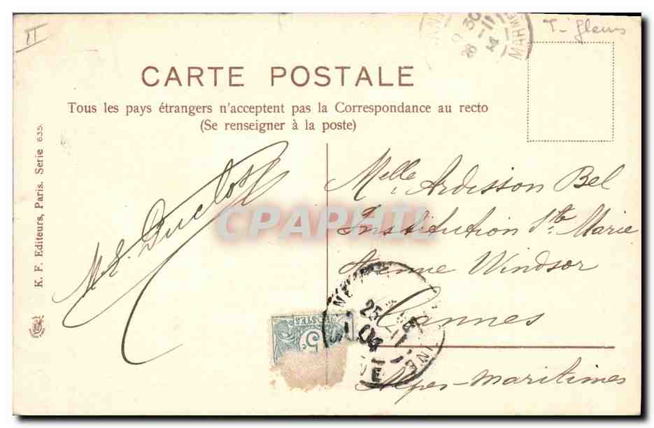 CPA Fantaisie Fleurs Roses roses — Rückseite