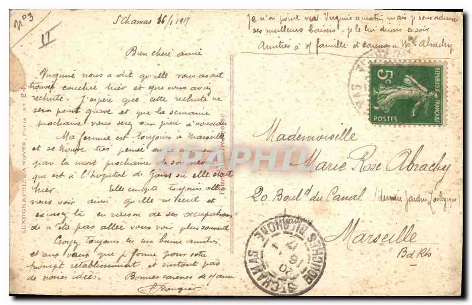 CPA Fantaisie Fleurs  — Rückseite