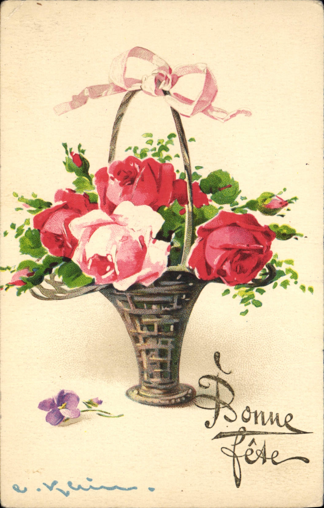 CPA Fantaisie Fleurs 
