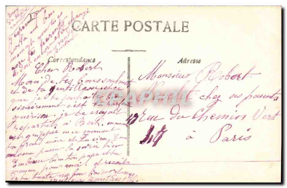 CPA Fantaisie Fleurs  — Rückseite