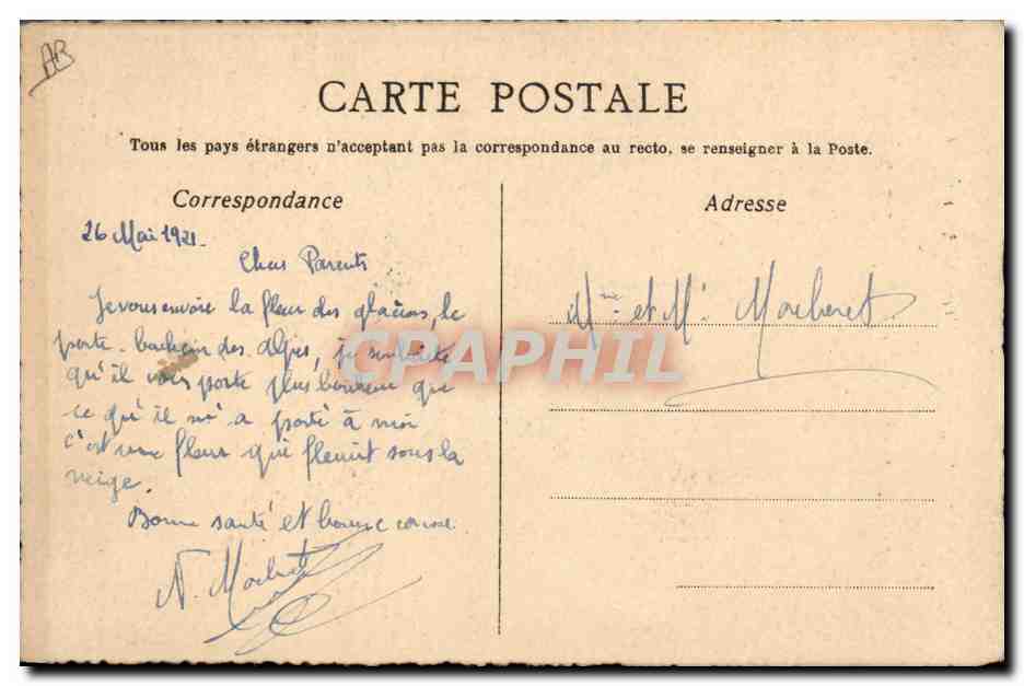 Souvenir de Grenoble — Edelweiss, Etoile des Alpes — éditeur non visible — Reverso