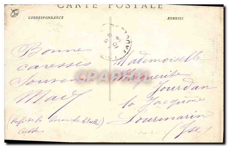 CPA Phare Cette Coup de mer Mole St louis et Brise lames — Rückseite