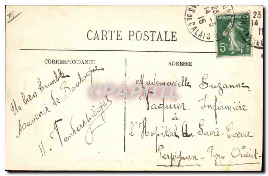 CPA Phare Boulogne sur Mer La rentree des barques de peche Bateaux — Rückseite