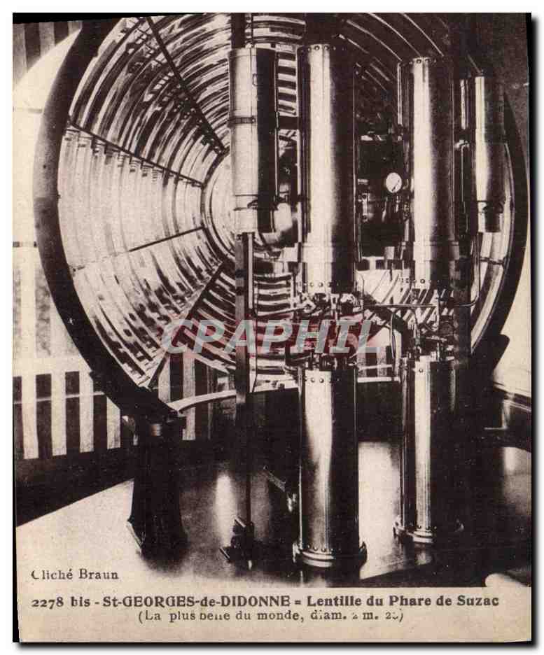 Lentille du Phare de Suzac — St-Georges-de-Diddonne — Cliché Braun n°2278 bis