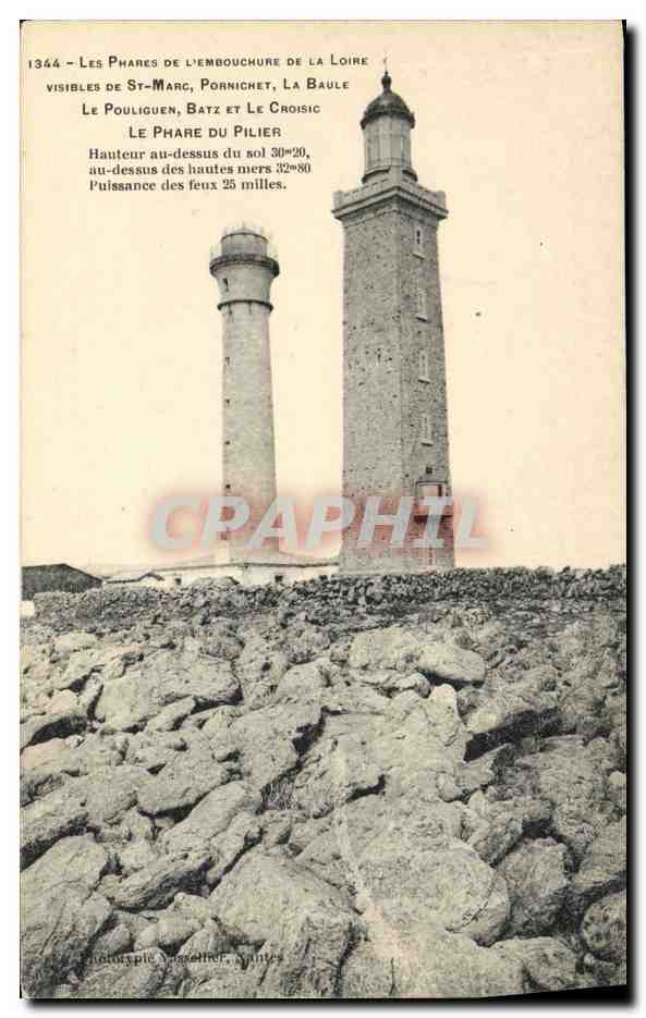 CPA Phare Les phares de l'embouchure de la Loire St Marc Pornichet Le Croisic Le Pouliguen Le phare du Pilier