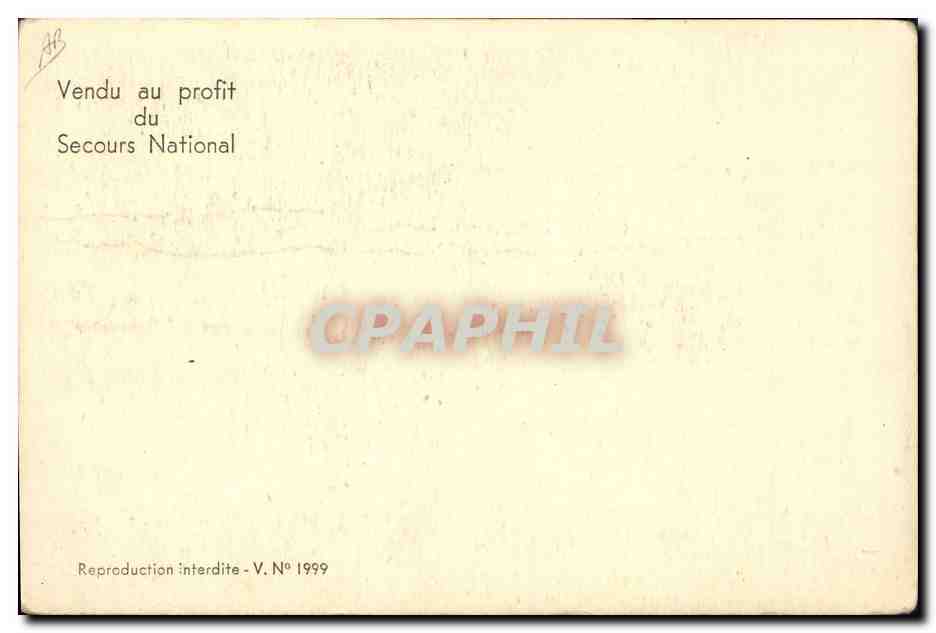 CPM Militaria Secours National Marechal Petain — Rückseite
