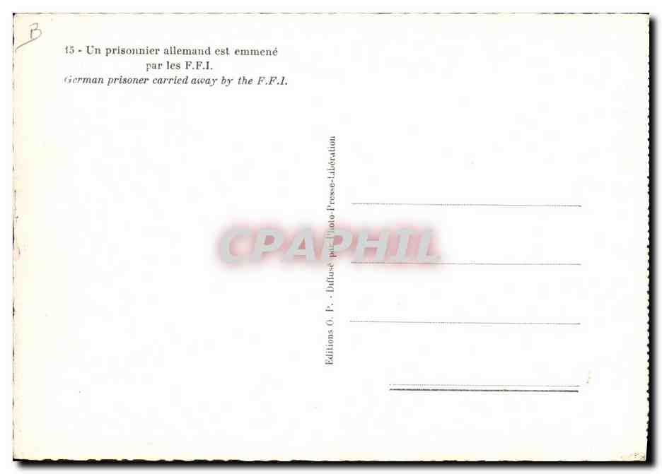 Prisonnier allemand emmené par les F.F.I. — Éditions O.P. — n°45 — Verso