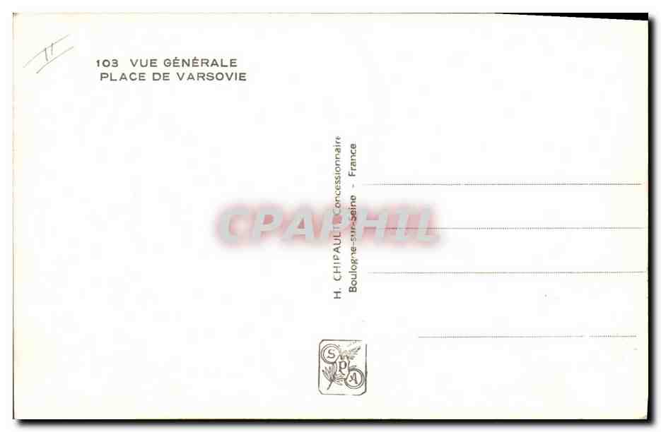 CPM Militaria Vue generale Place de Varsovie Paris Nazi Croix gammee Svastika — Rückseite
