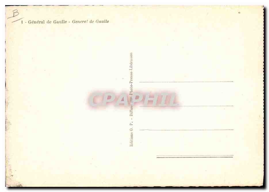 CPM Militaria General de Gaulle — Rückseite