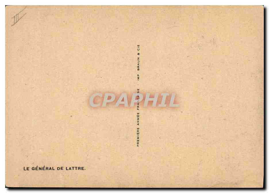 Le Général de Lattre — portrait en uniforme avec cigarette — CPAPHIL — Reverso
