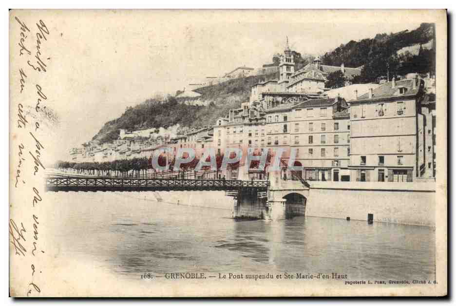 CPA Pont suspendu et Ste Marie d'En Haut Grenoble
