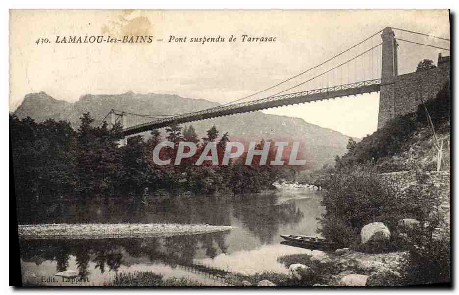 CPA Pont suspendu de Tarrasac Lamalou les Bains