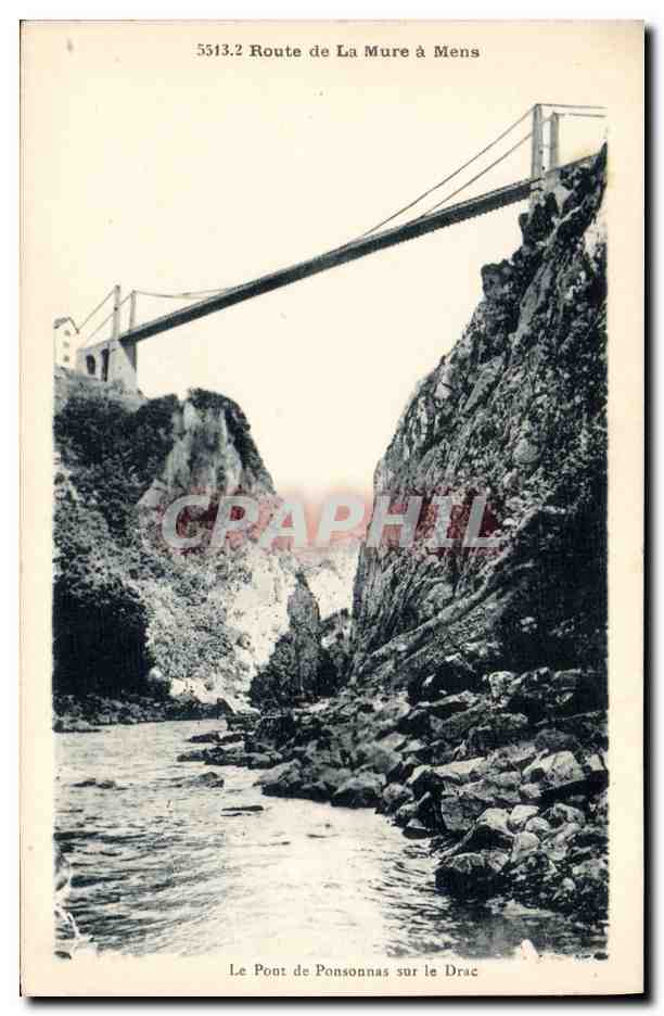 CPA Pont de Ponsonnas sur le Drac Route de la Mure a Lens