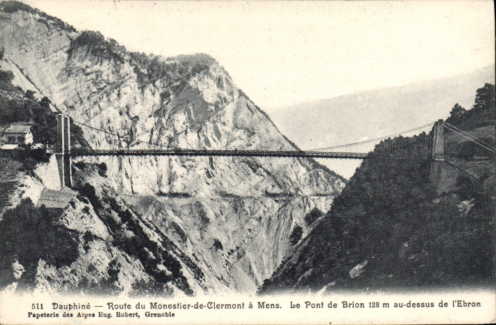CPA Pont de Brion a dessus de l'Ebron Dauphine Route du Monestier de Clermont a Mens