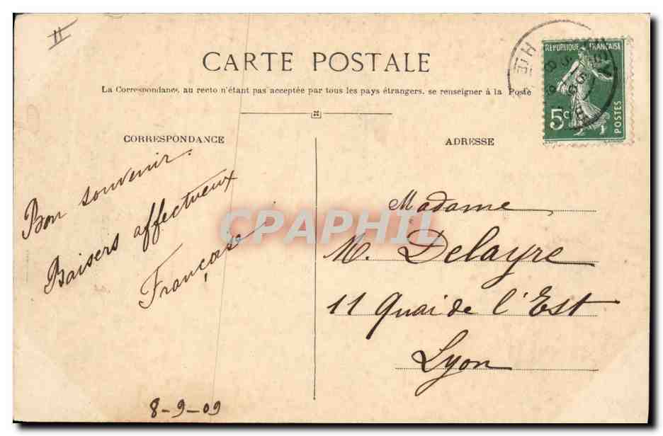 CPA Pont de l'Abime sur le Cheran Route d'Aix les Bains en Bauge — Rückseite
