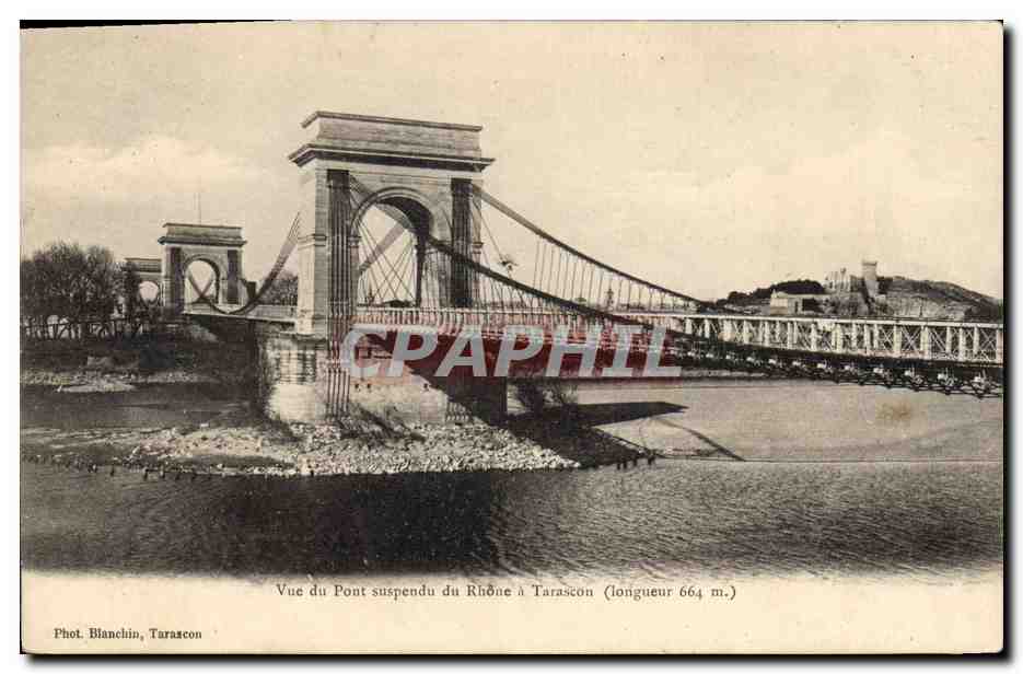 CPA Vue du Pont suspendu du Rhone a Tarascon 