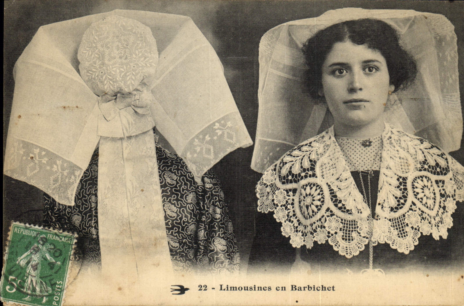 CPA Folklore Limousines en Barbichet 