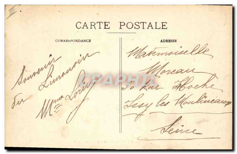 CPA Folklore Limousines en Barbichet  — Verso