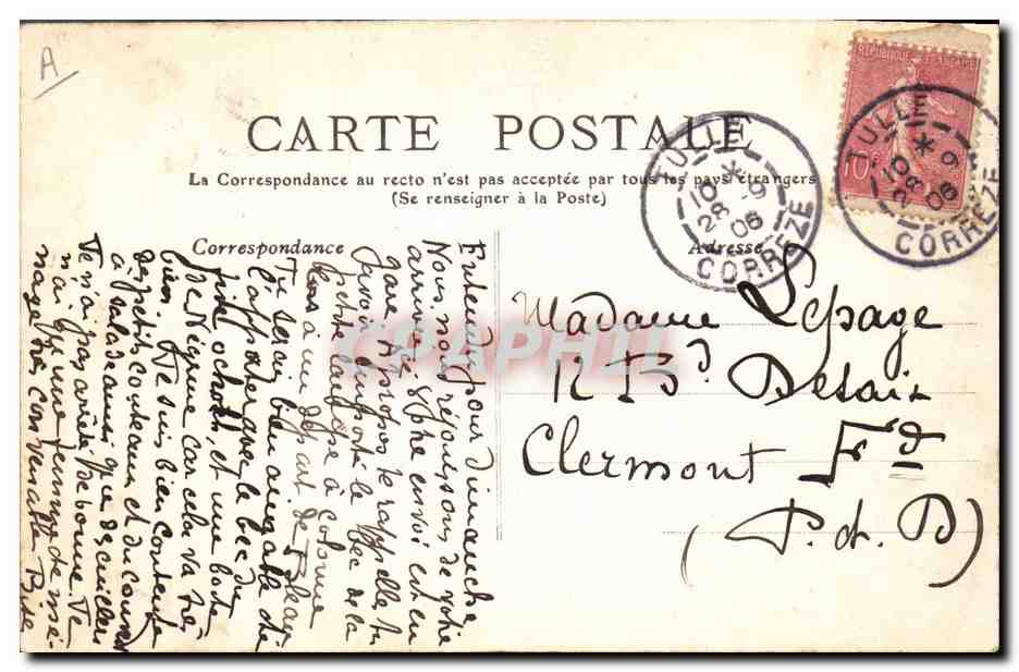 CPA Folklore La Limousine — Verso