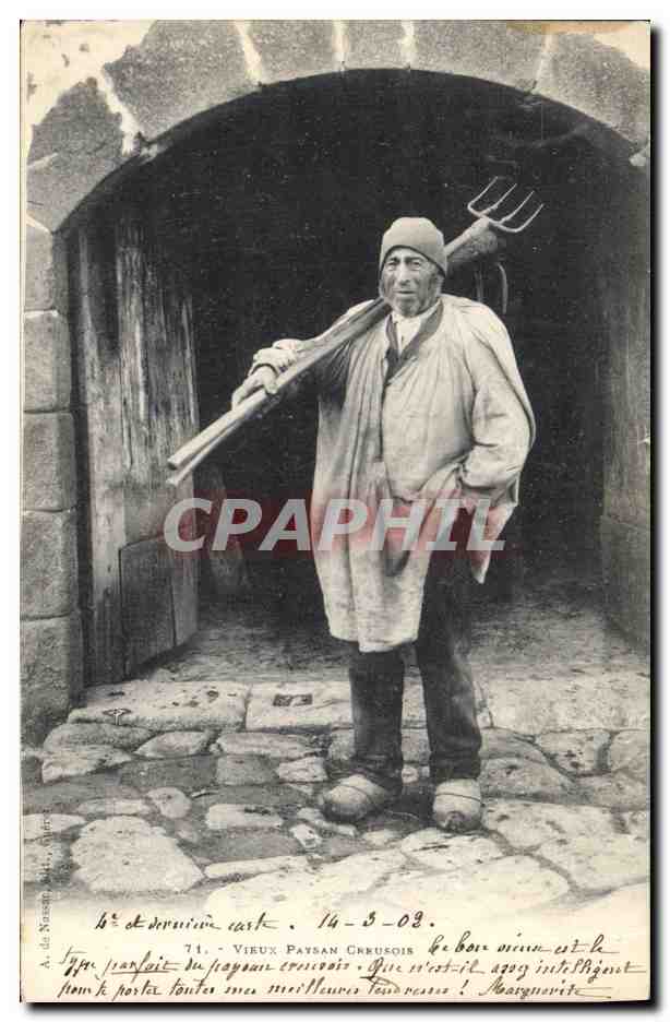 CPA Folklore Vieux paysan Creusois