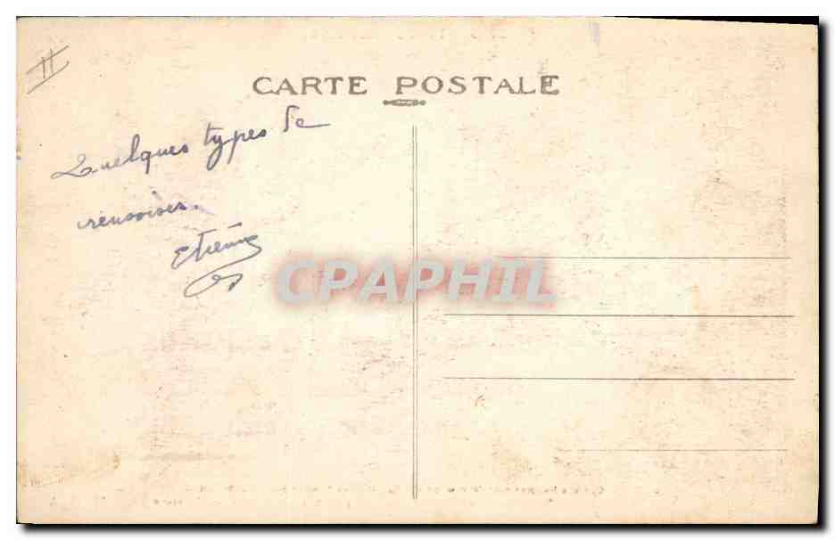 CPA Folklore Types Creusois — Verso