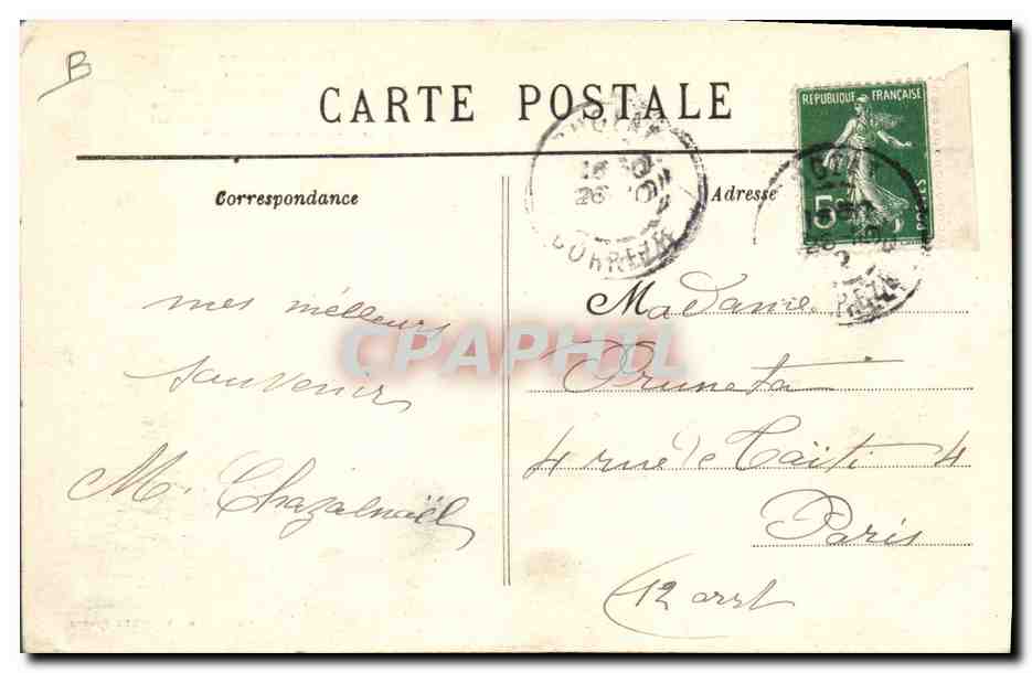 CPA Folklore En Correze Moutons Berger — Verso